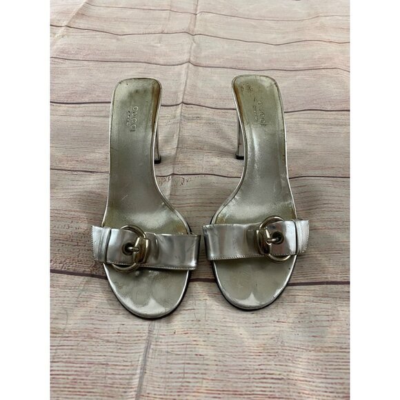 Gucci Women's Silver Slip Ons Mules - Have Wear And Tear - 8B - Picture 2 of 12